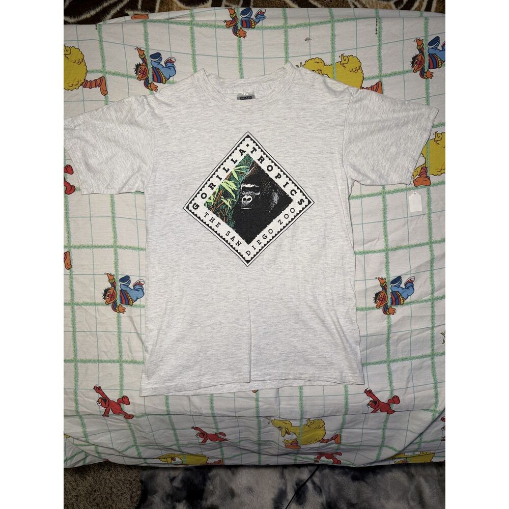 Vintage 90s San Diego zoo Gorilla tropics t shirt mens size Large